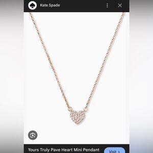 Kate Spade Sparkling Rose Gold Heart Necklace